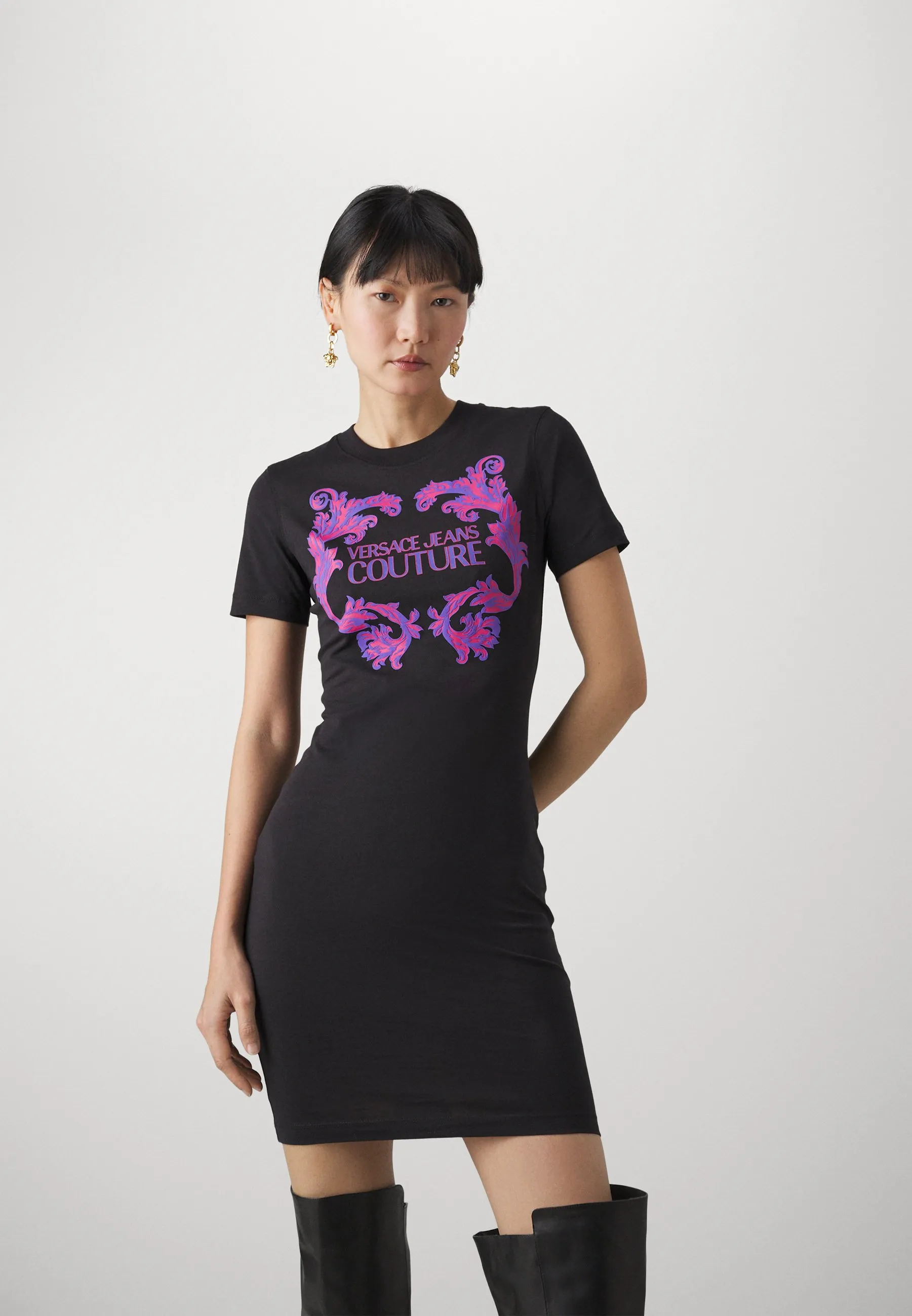LOGO BAROQUE - Vestito di maglina