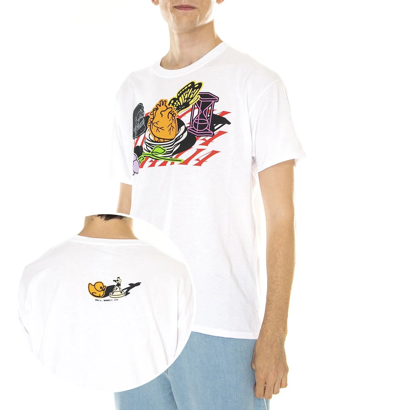 LONDON STORE M' Erk14 For London 03 White - Maglietta Girocollo Uomo Bianca    