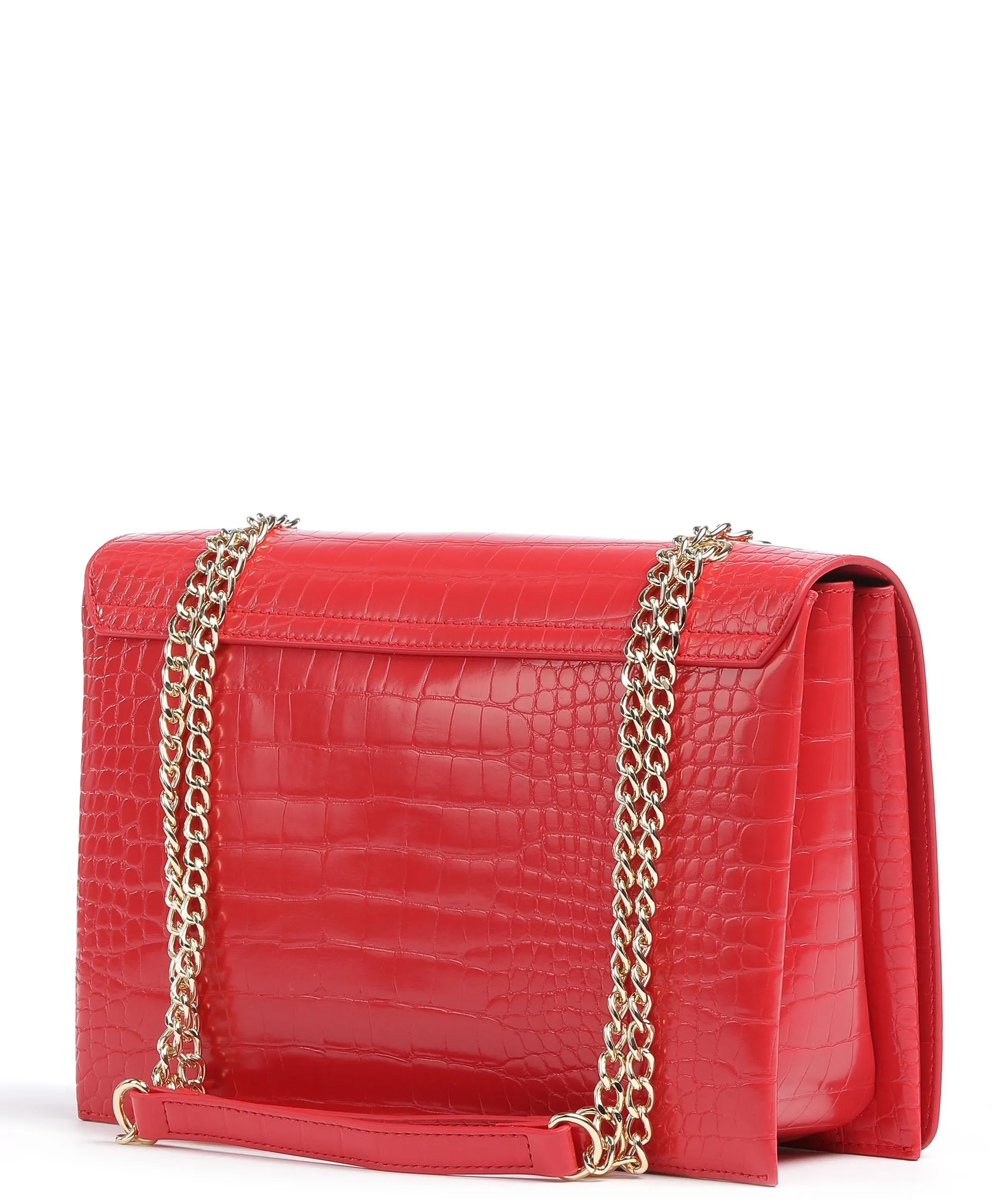  Love Moschino Big Logo Croco Borsa a spalla pelle sintetica rosso  