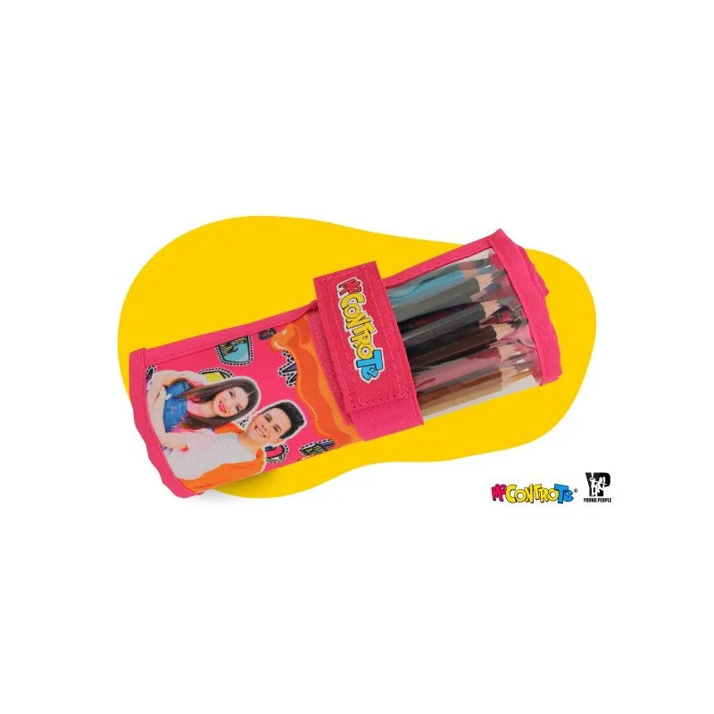 LUÌ E SOFÌ ME CONTRO TE ROTOLO GIRL 24 MATITE COLORATE ASTUCCIO FUXIA ORANG ROTOLO A STRAPPO DA POOL OVER MILANO ITALY