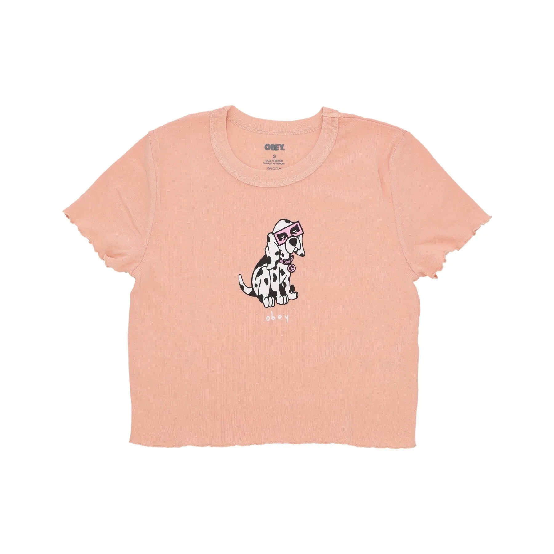 Maglietta Corta Donna Eyes Dalmation Cropped Emma Fitted Tee Peach Sand