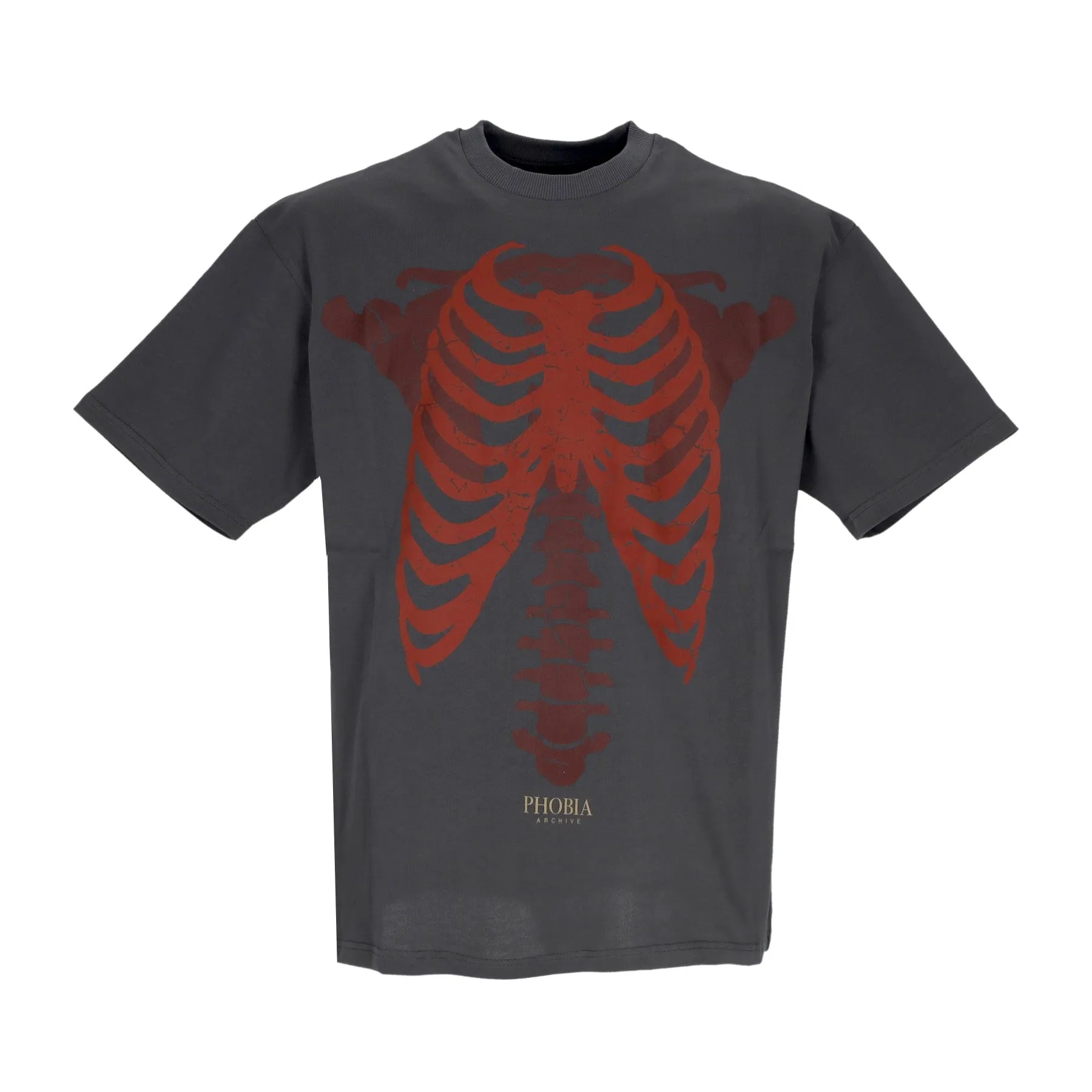 Maglietta Uomo Bones Tee Grey/red/light Red