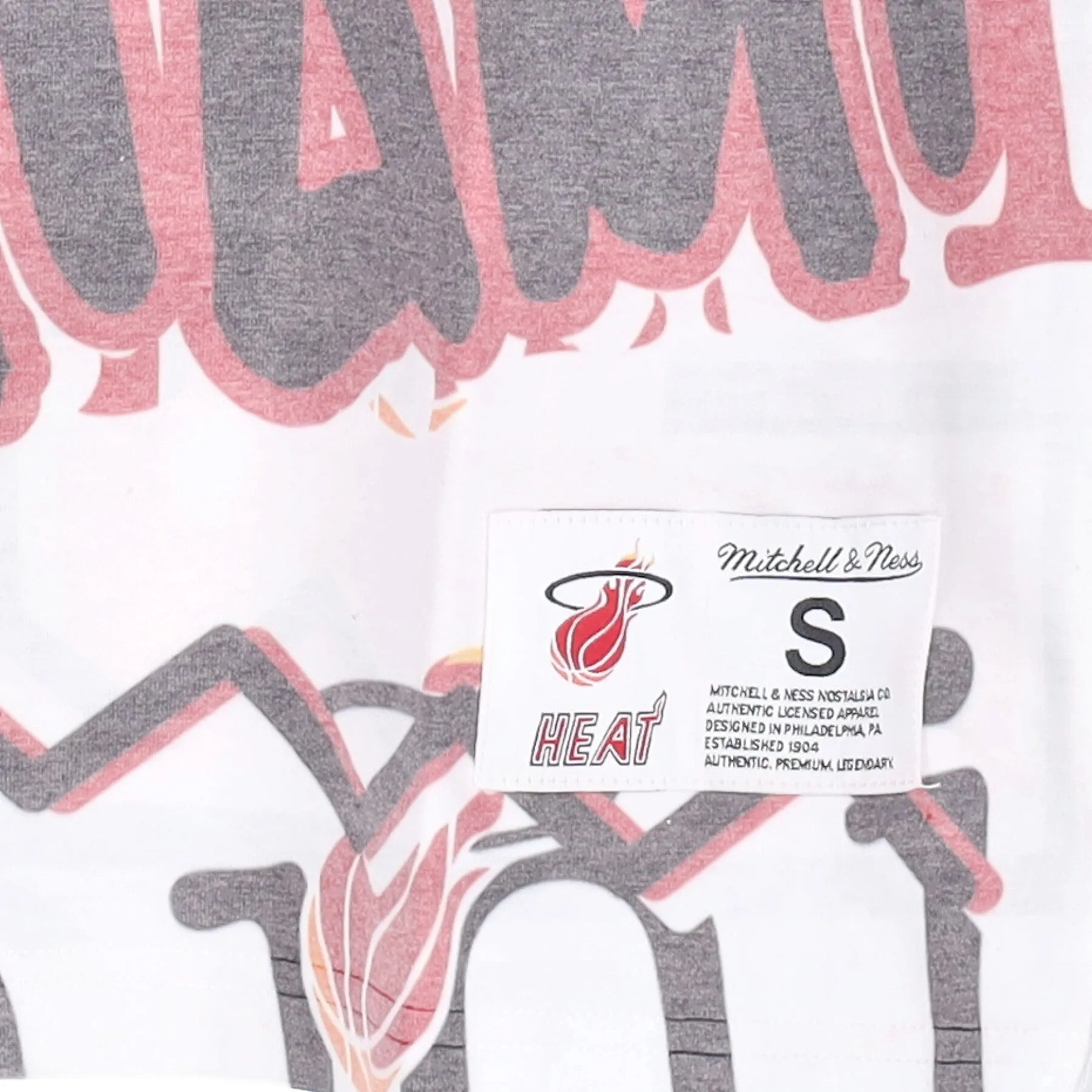 Maglietta Uomo Nba Jumbotron 2.0 Sublimated Tee Hardwood Classics Miahea White/original Team Colors