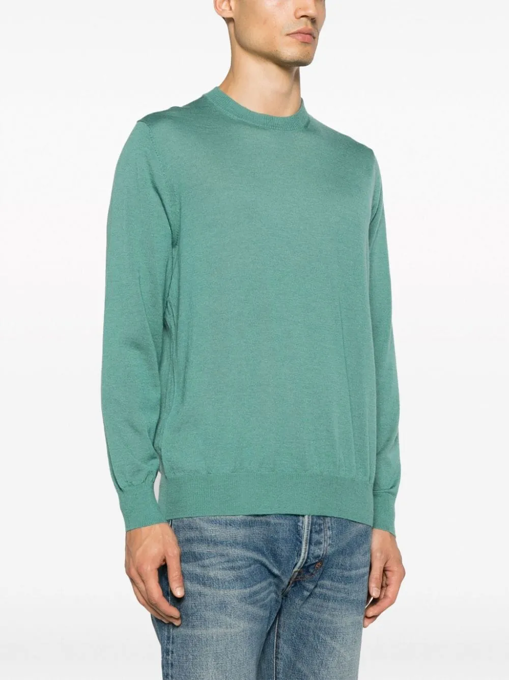 Maglione a girocollo in verde - uomo