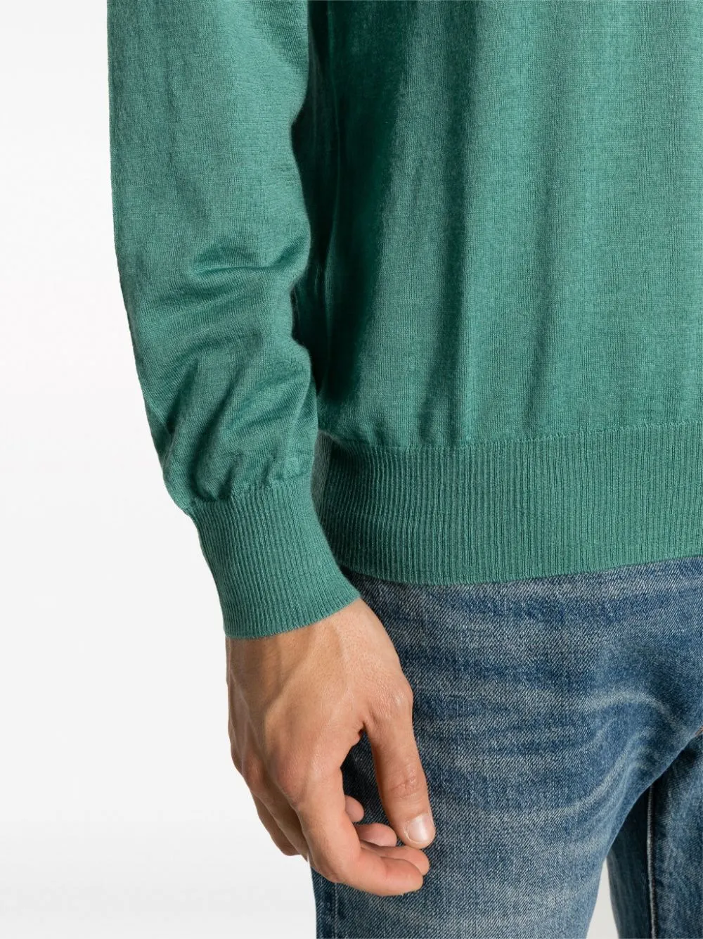 Maglione a girocollo in verde - uomo