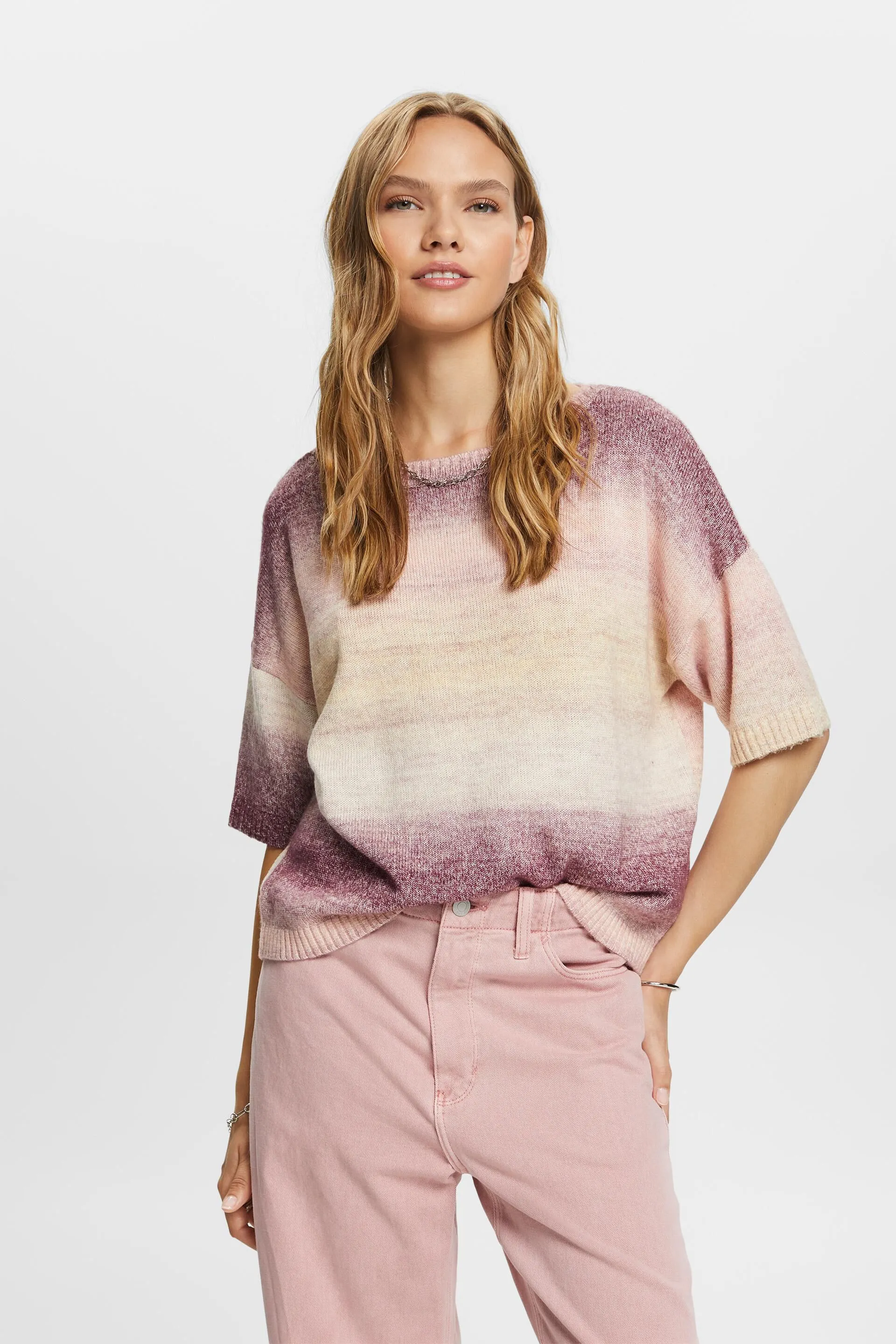 Maglione a maniche corte, misto cotone