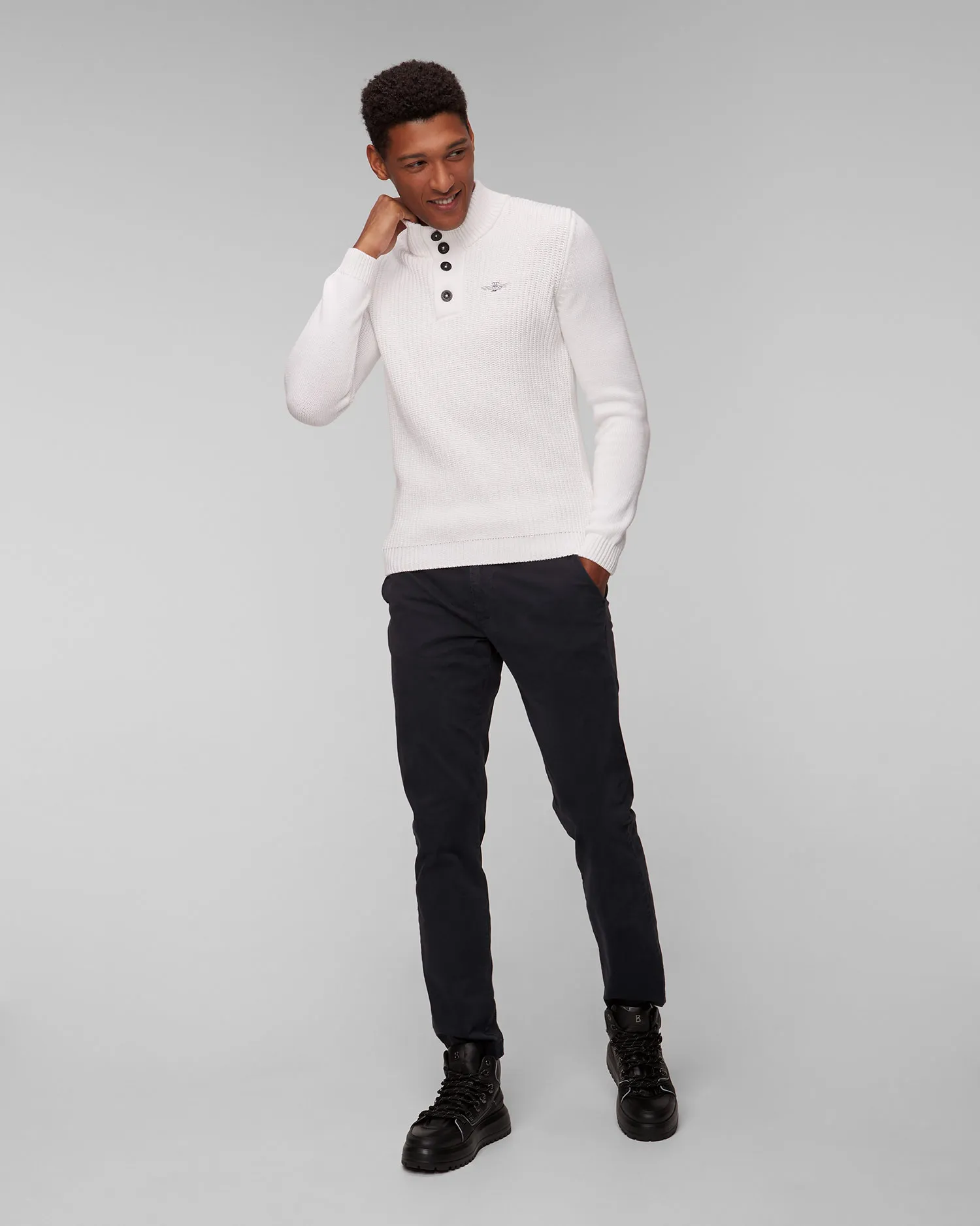 Maglione bianco da uomo Aeronautica Militare 242MA1452L409-73062