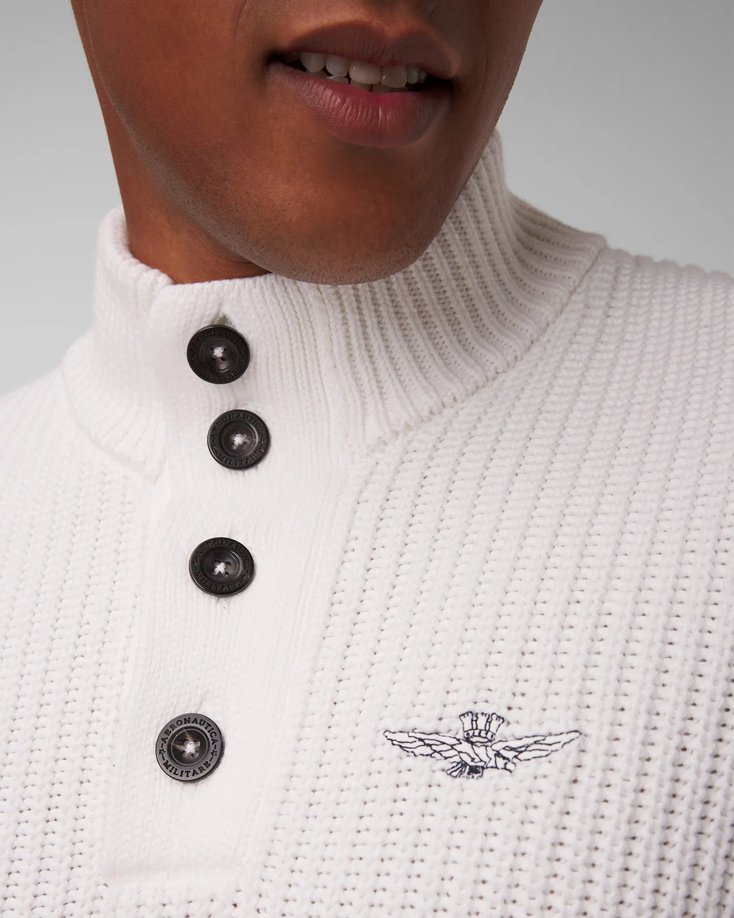 Maglione bianco da uomo Aeronautica Militare 242MA1452L409-73062