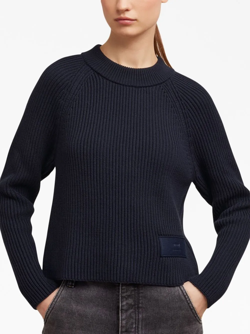 Maglione con applicazione in nero - donna