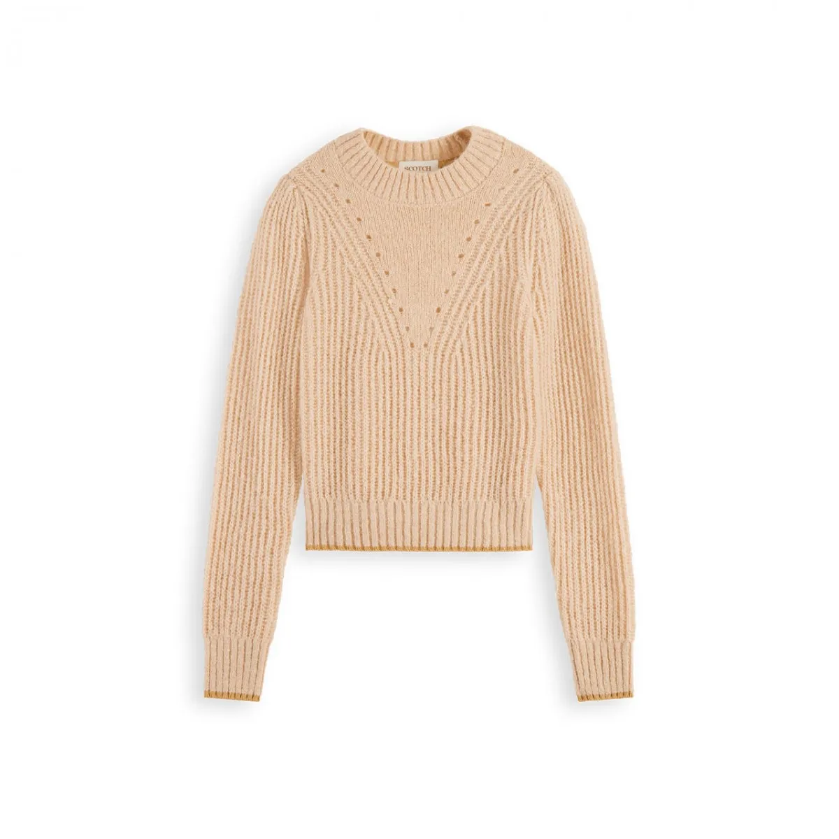 Maglione Con Maniche A Sbuffo, Beige