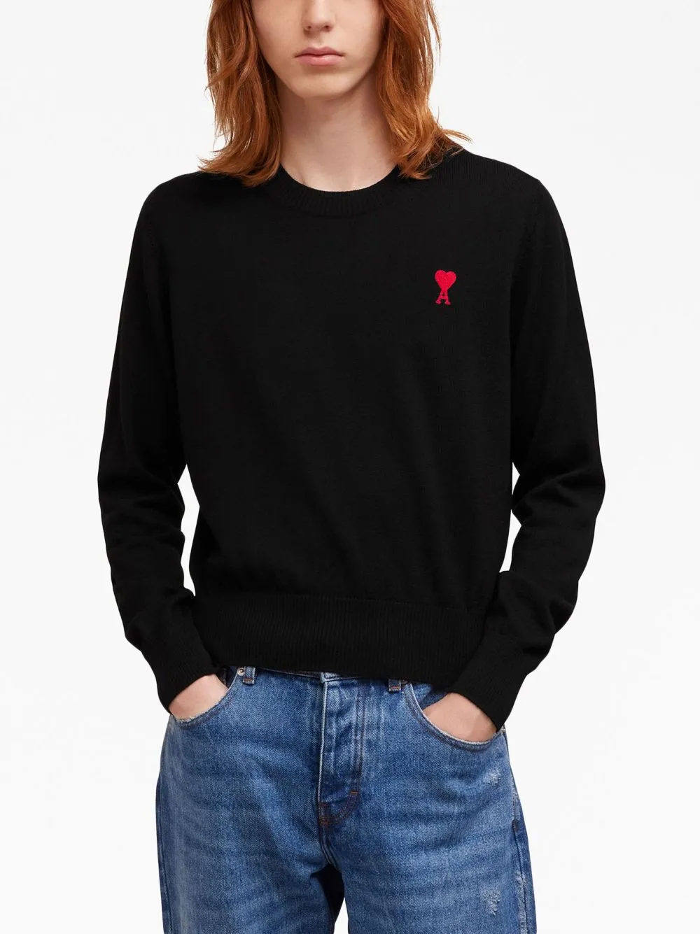 Maglione con ricamo in nero - uomo