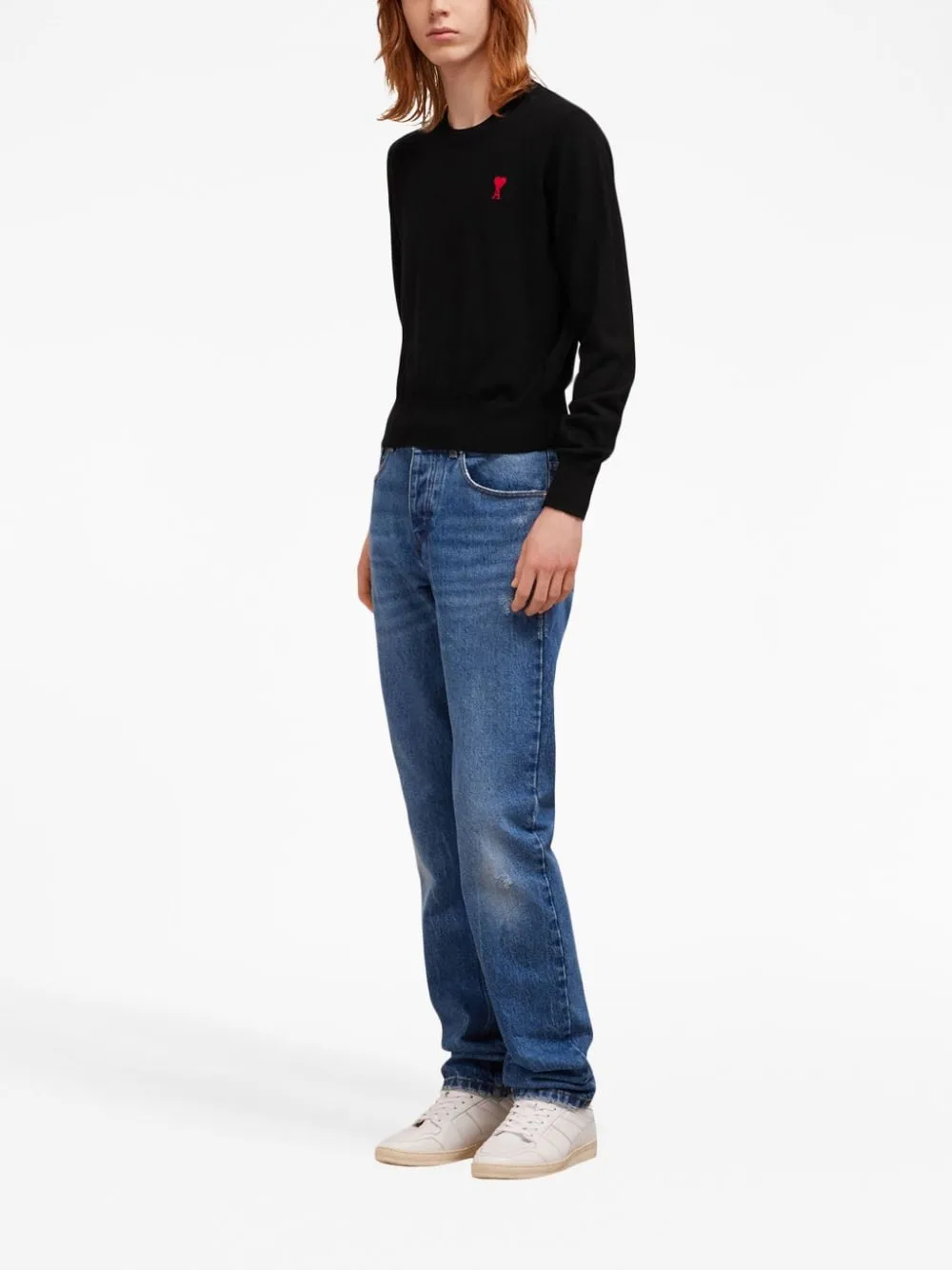 Maglione con ricamo in nero - uomo
