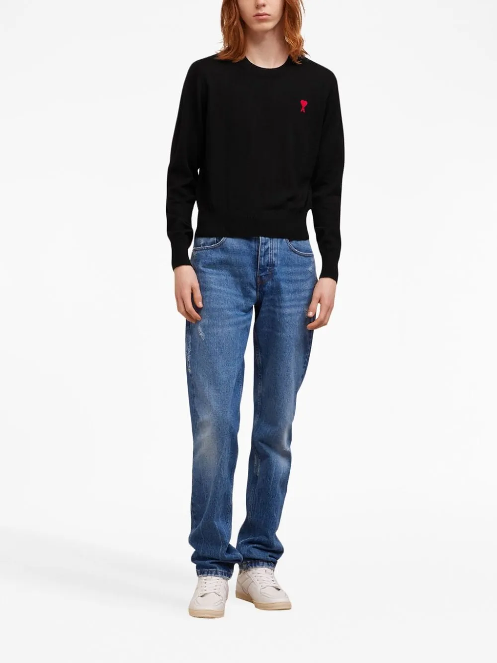Maglione con ricamo in nero - uomo