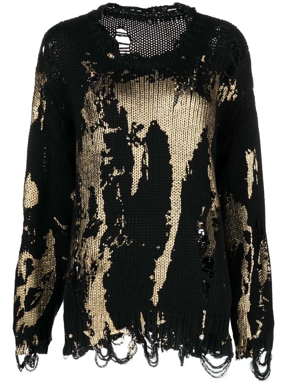 Maglione con stampa in nero - donna