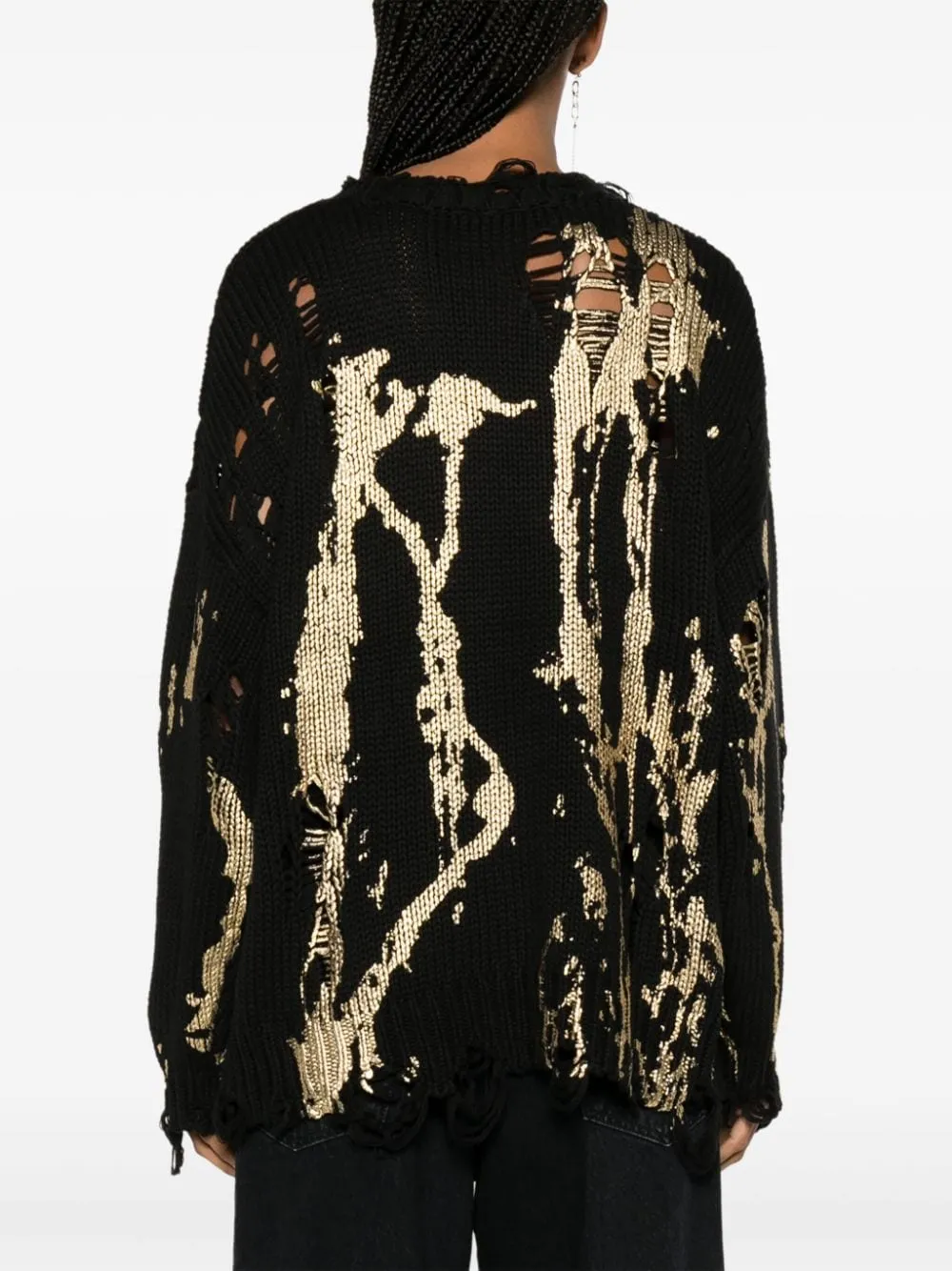 Maglione con stampa in nero - donna