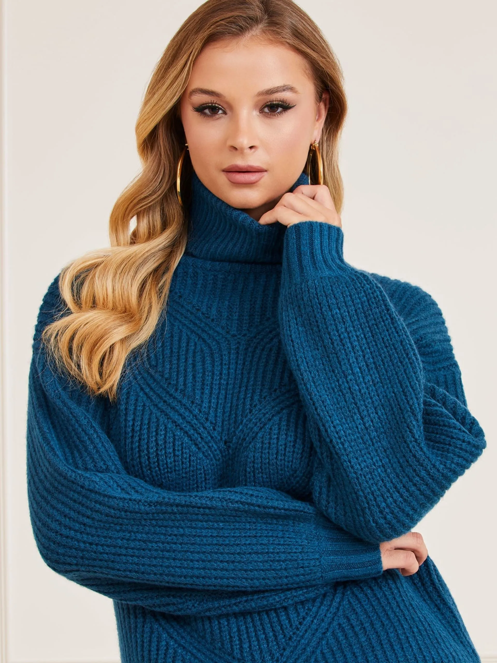 Maglione misto lana collo alto marciano
