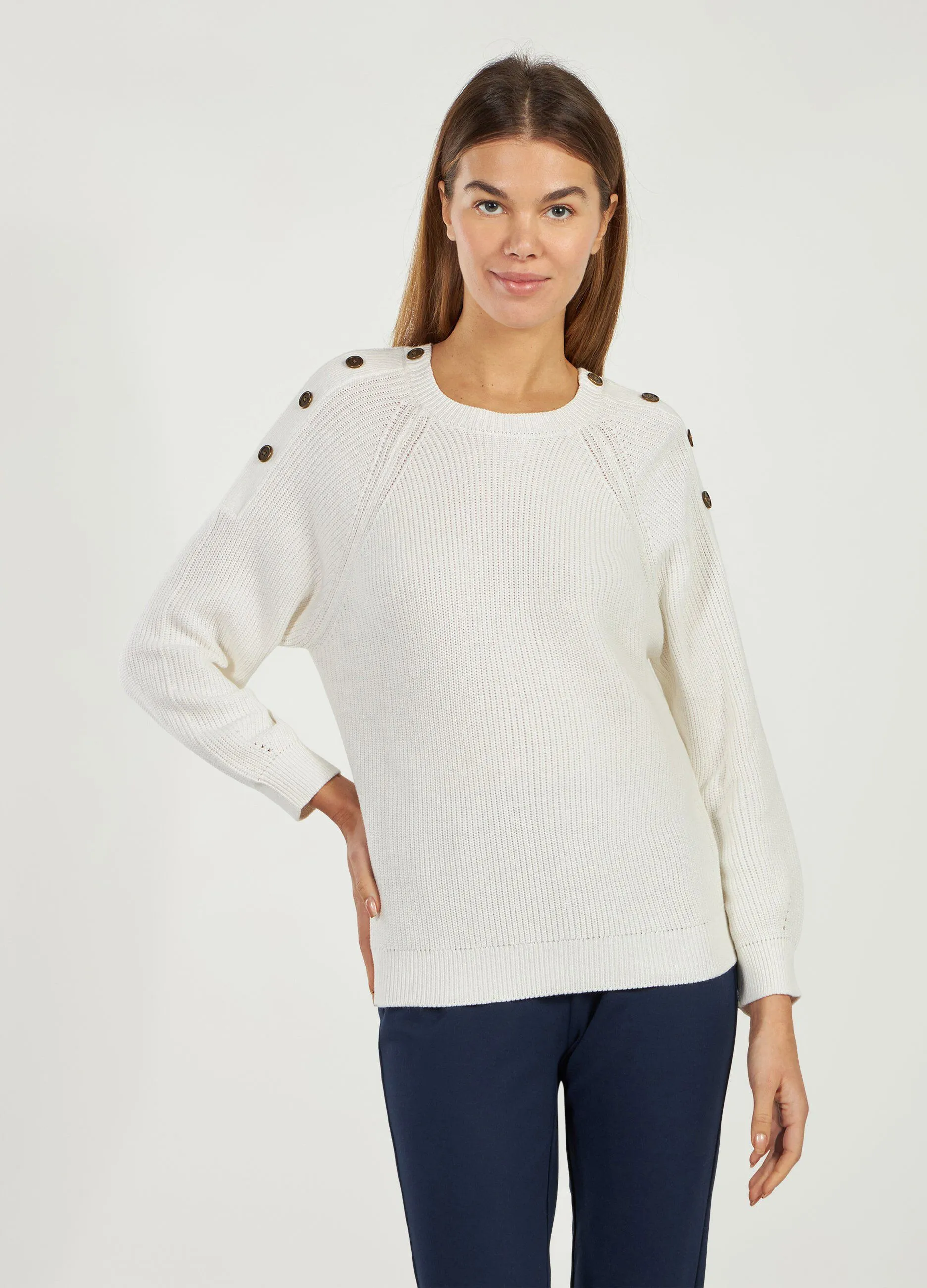 Maglione tricot in puro cotone donna