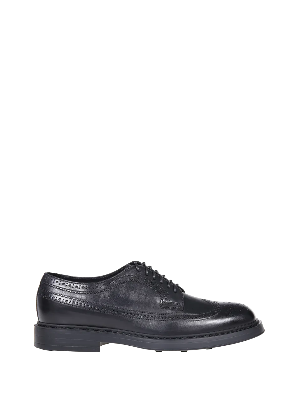 MEN DOUCAL'S BLACK LEATHER DERBY CODA LOAFER