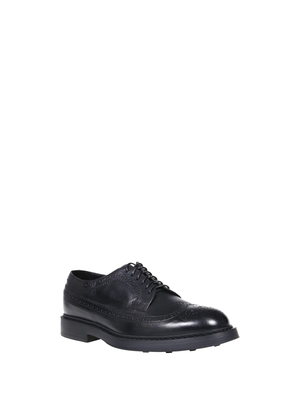 MEN DOUCAL'S BLACK LEATHER DERBY CODA LOAFER