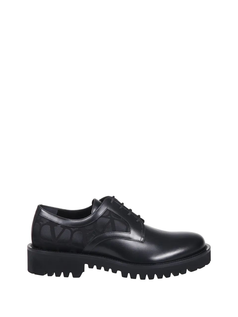 MEN VALENTINO GARAVANI BLACK CALF LEATHER DERBY