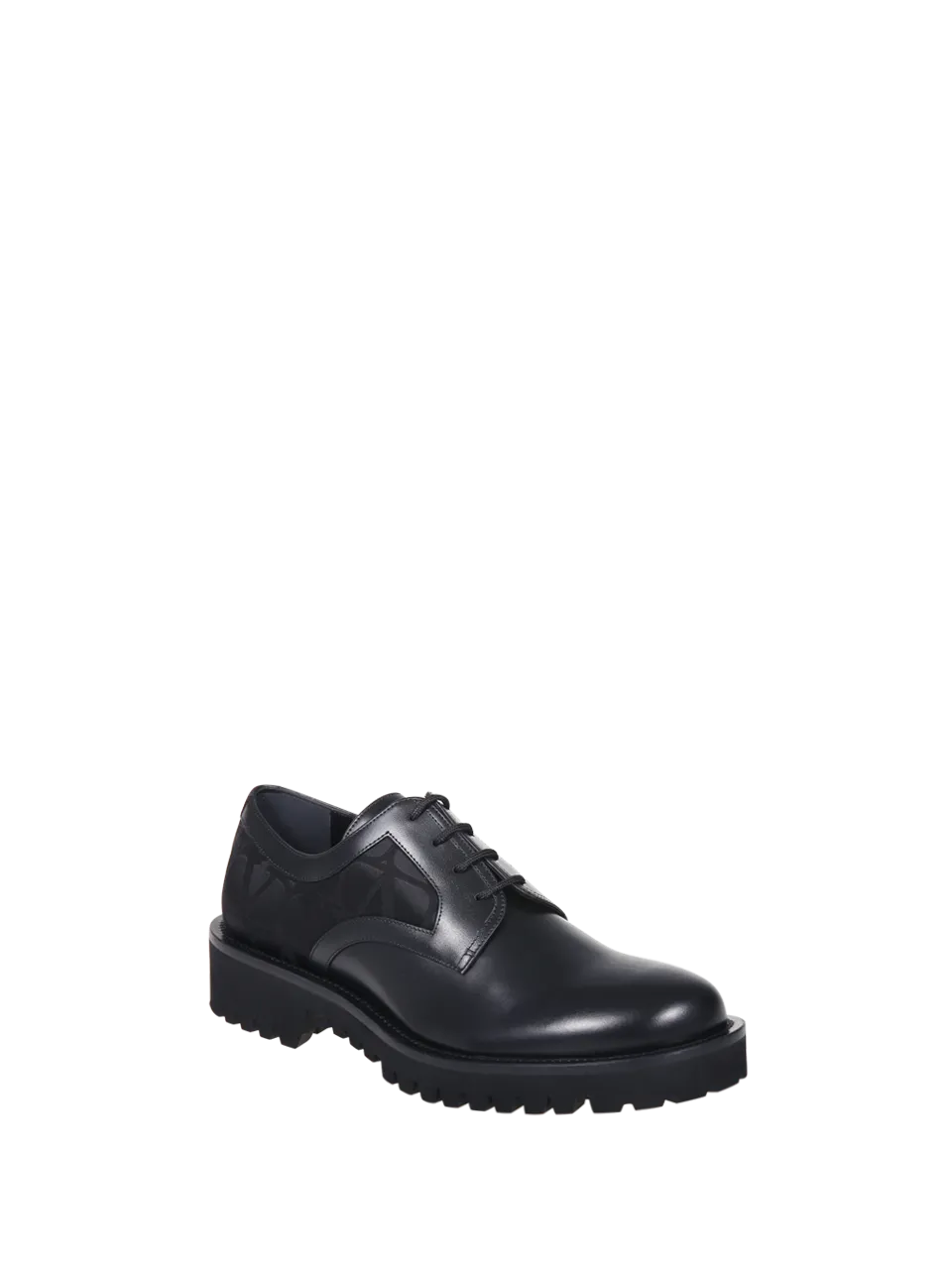 MEN VALENTINO GARAVANI BLACK CALF LEATHER DERBY