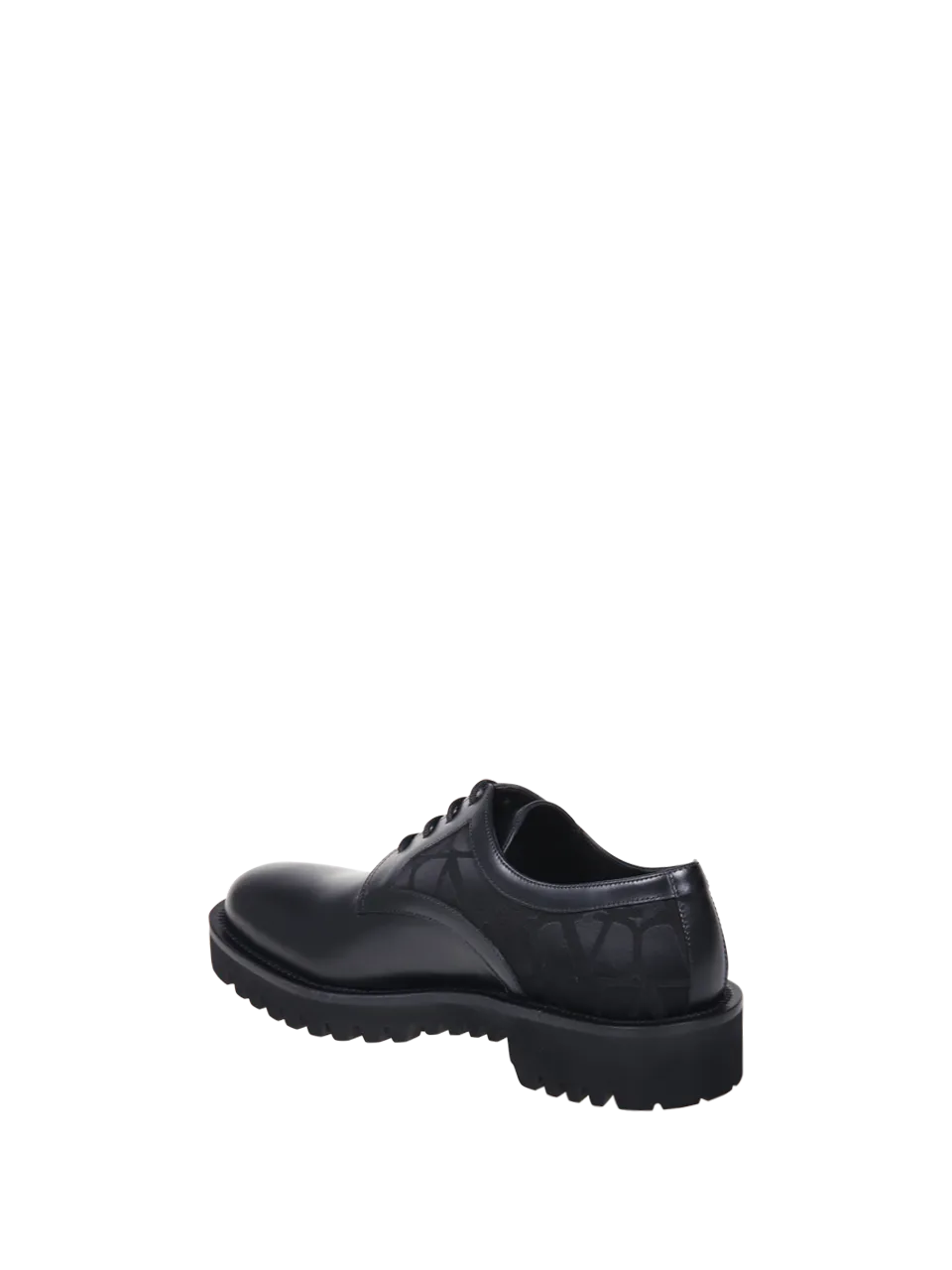 MEN VALENTINO GARAVANI BLACK CALF LEATHER DERBY