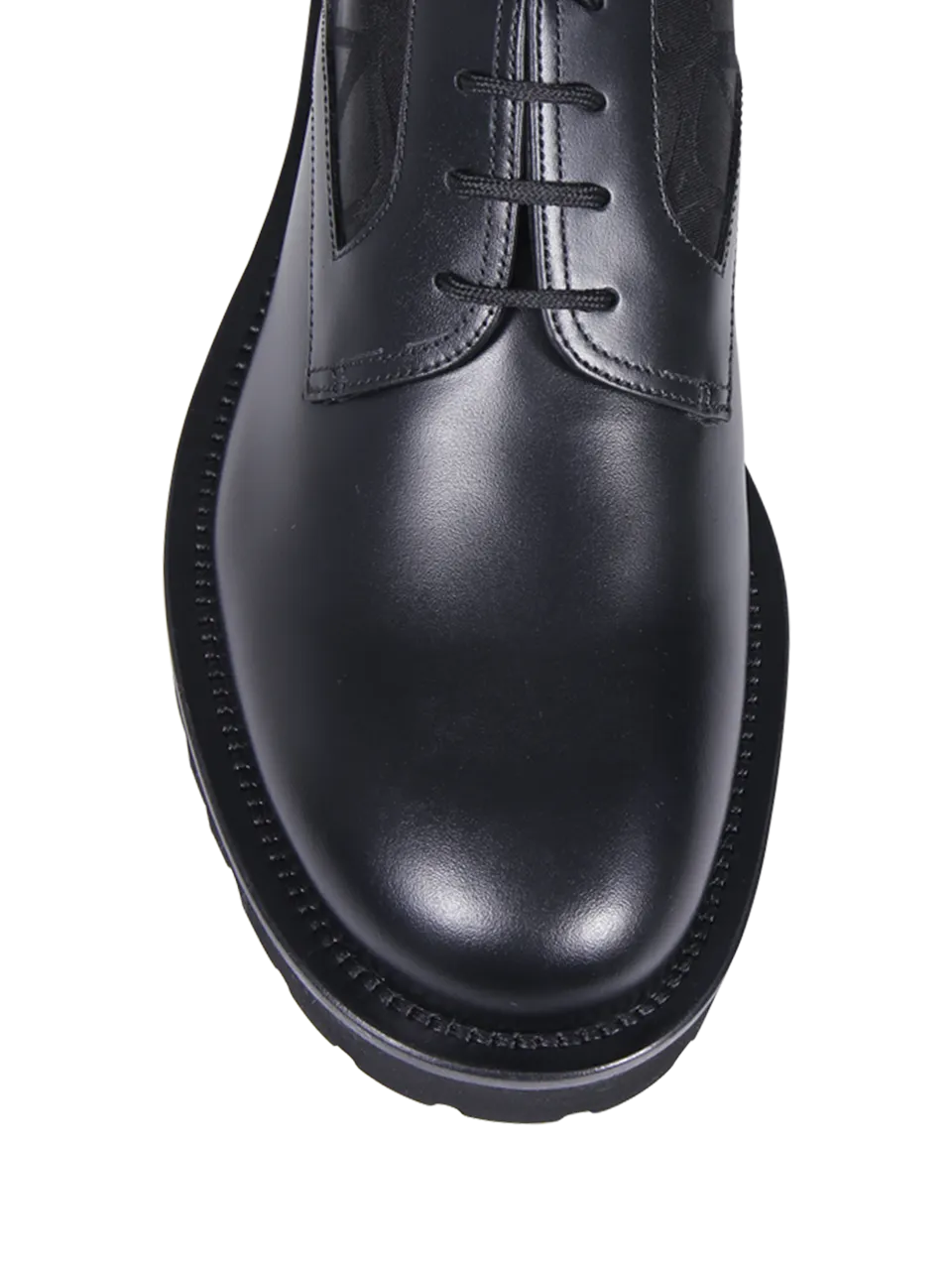 MEN VALENTINO GARAVANI BLACK CALF LEATHER DERBY