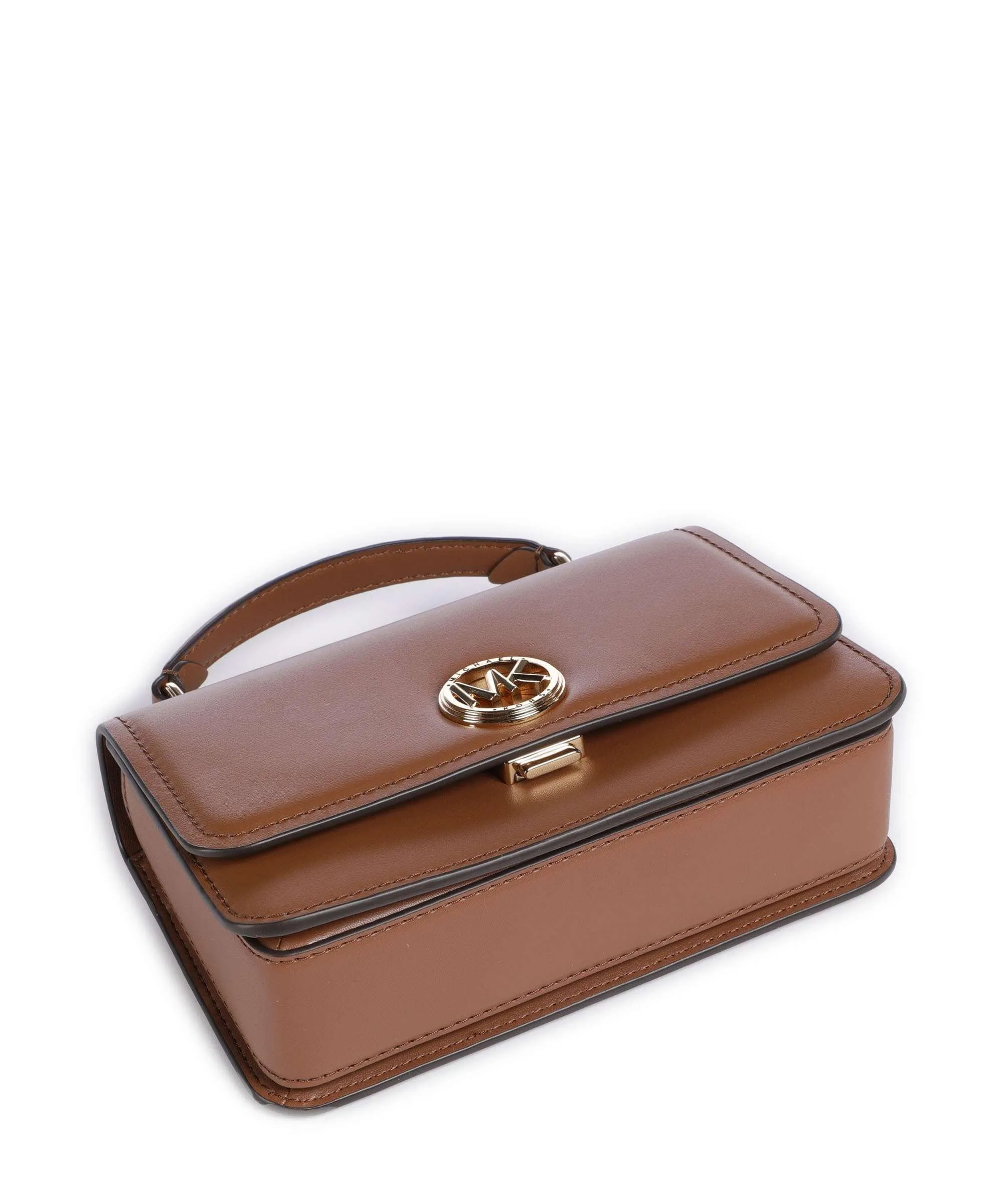  Michael Kors Delancey Borsa a tracolla pelle di vacchetta finemente grana marrone  