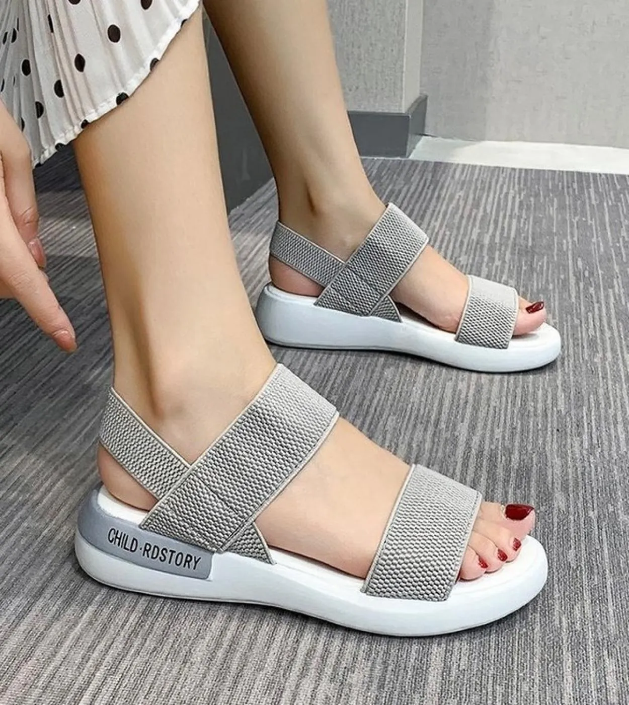 Modo libero di trasporto Lady Sandals Women 2022 Shoes For Women Platform Sandals Ladies New Stretch Fabric Summer Flat Cas