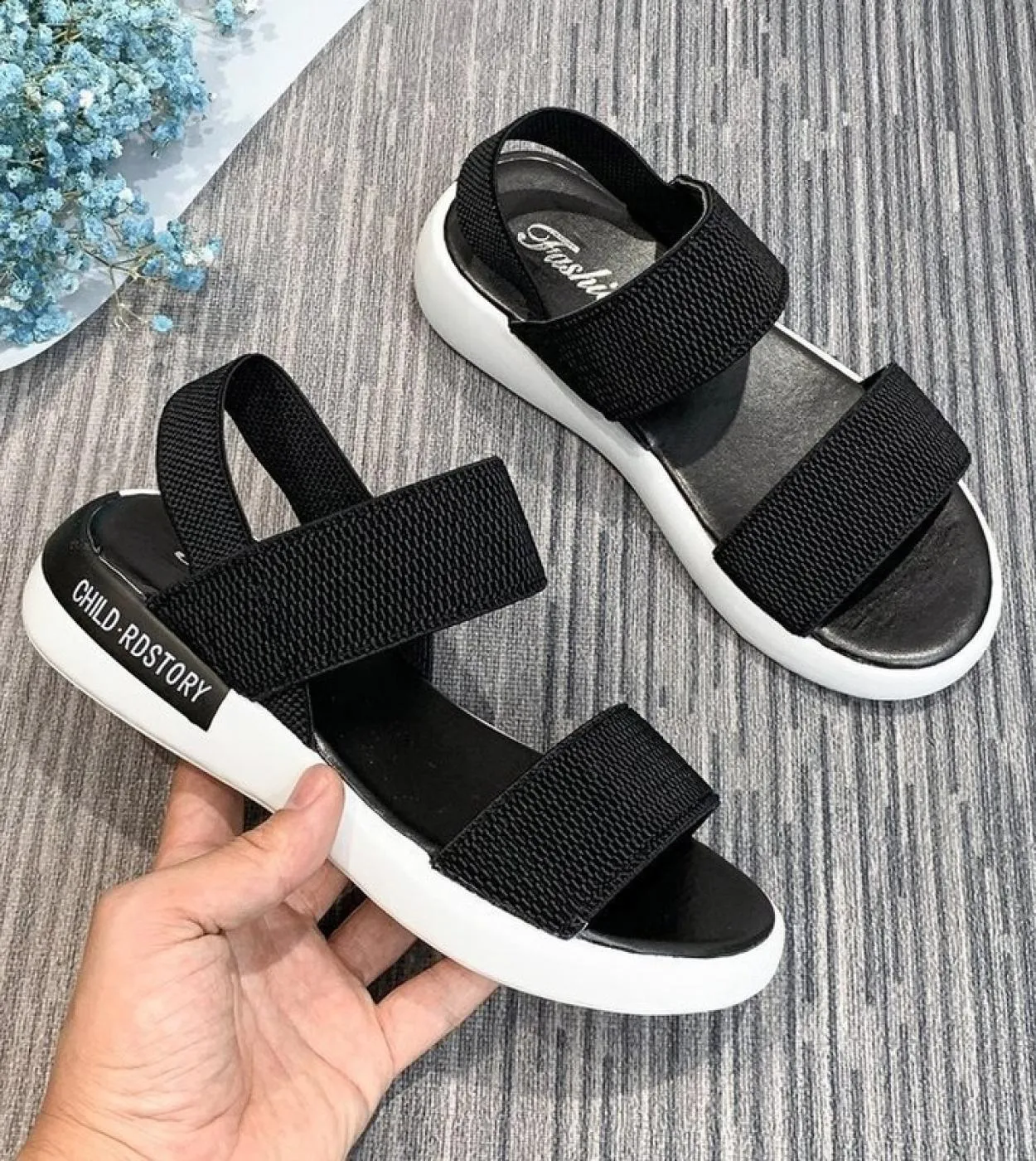 Modo libero di trasporto Lady Sandals Women 2022 Shoes For Women Platform Sandals Ladies New Stretch Fabric Summer Flat Cas