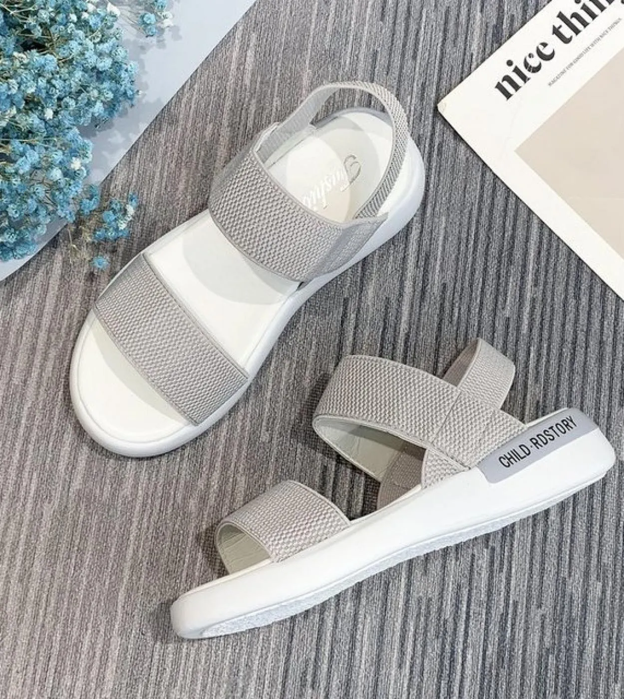 Modo libero di trasporto Lady Sandals Women 2022 Shoes For Women Platform Sandals Ladies New Stretch Fabric Summer Flat Cas