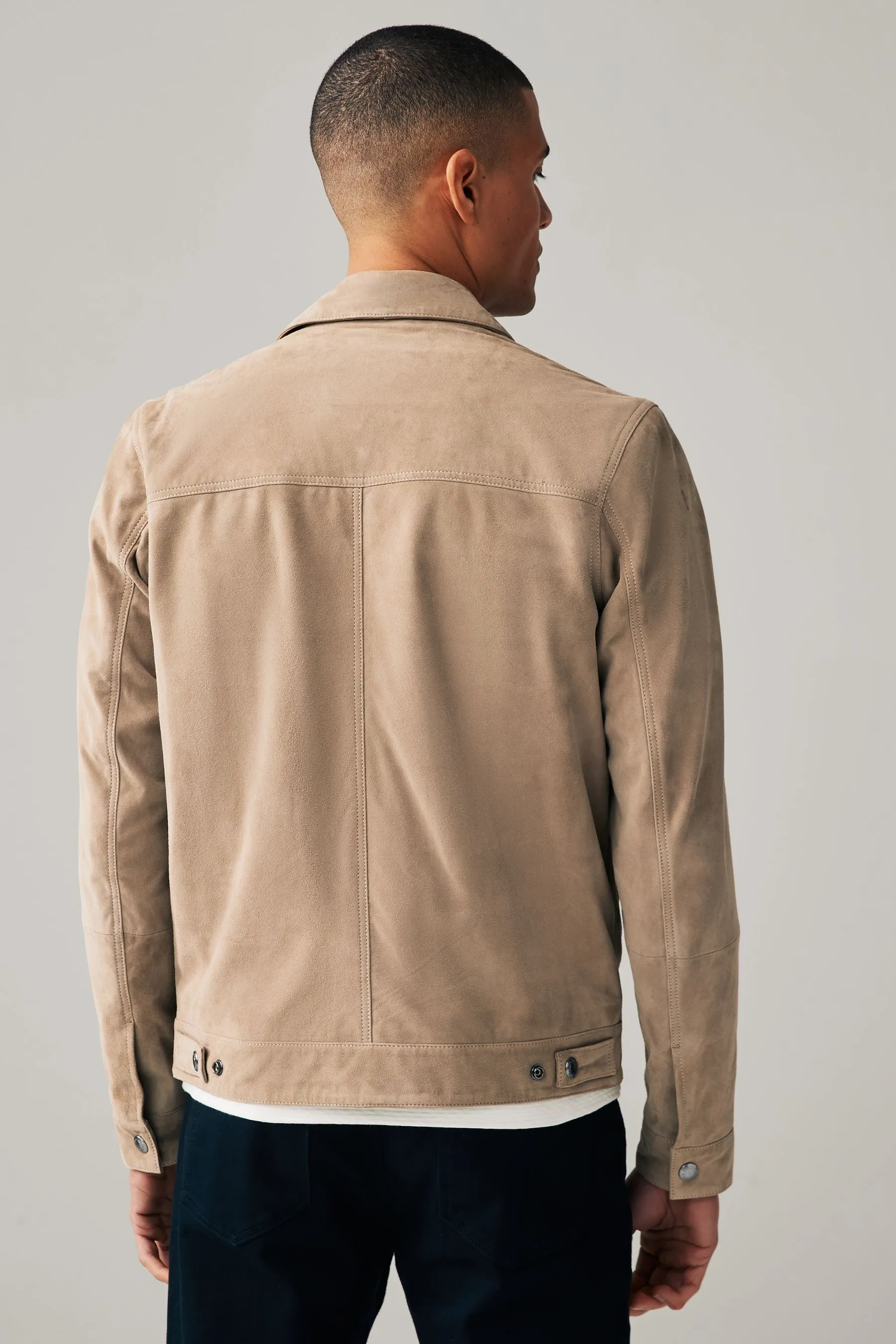 Neutro  - Giacca trucker scamosciata