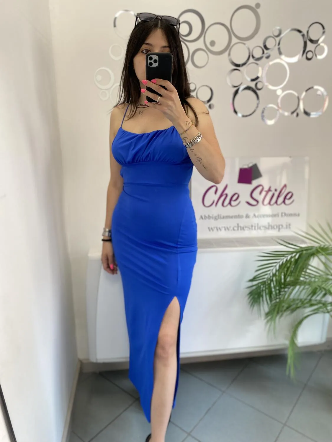 NEW Abito lungo spacco laterale
