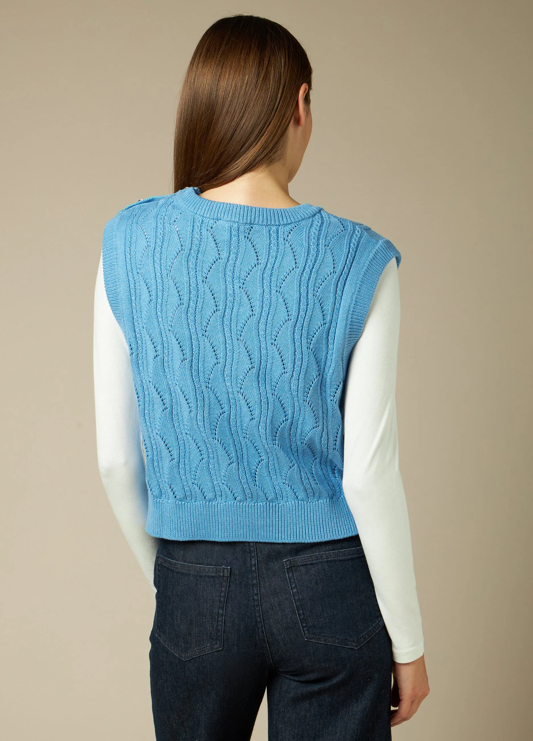 NICE & CHIC  Gilet tricot in puro cotone donna