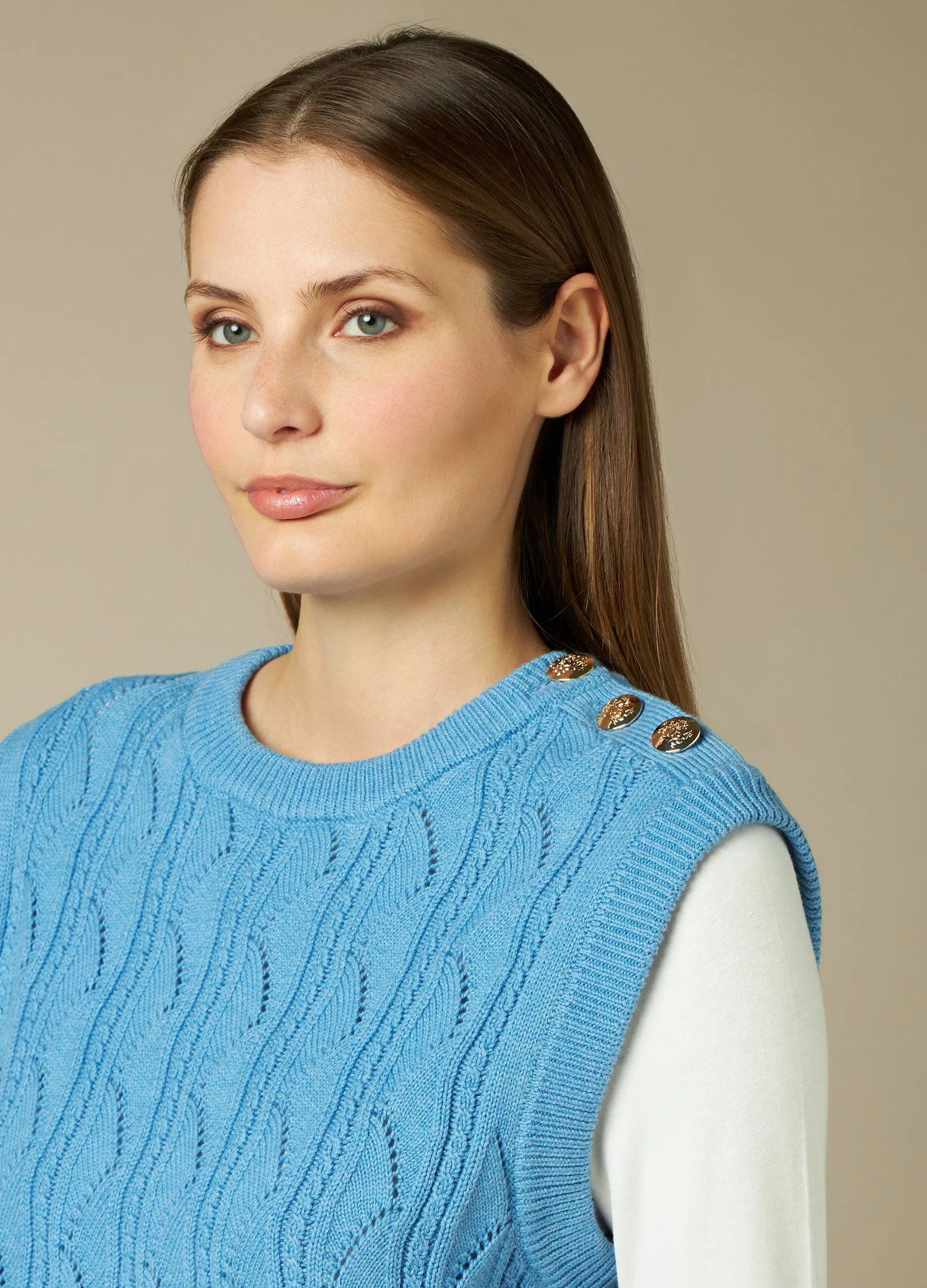 NICE & CHIC  Gilet tricot in puro cotone donna