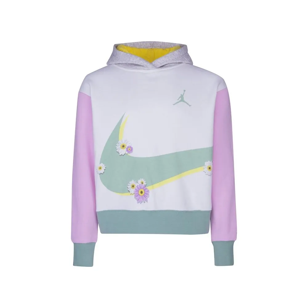 NIKE JORDAN SWOOSH WRAP PULLOVER - Bambina - FELPA FLOREALE ROSA-VERDE-BIANCO - 45B319-001