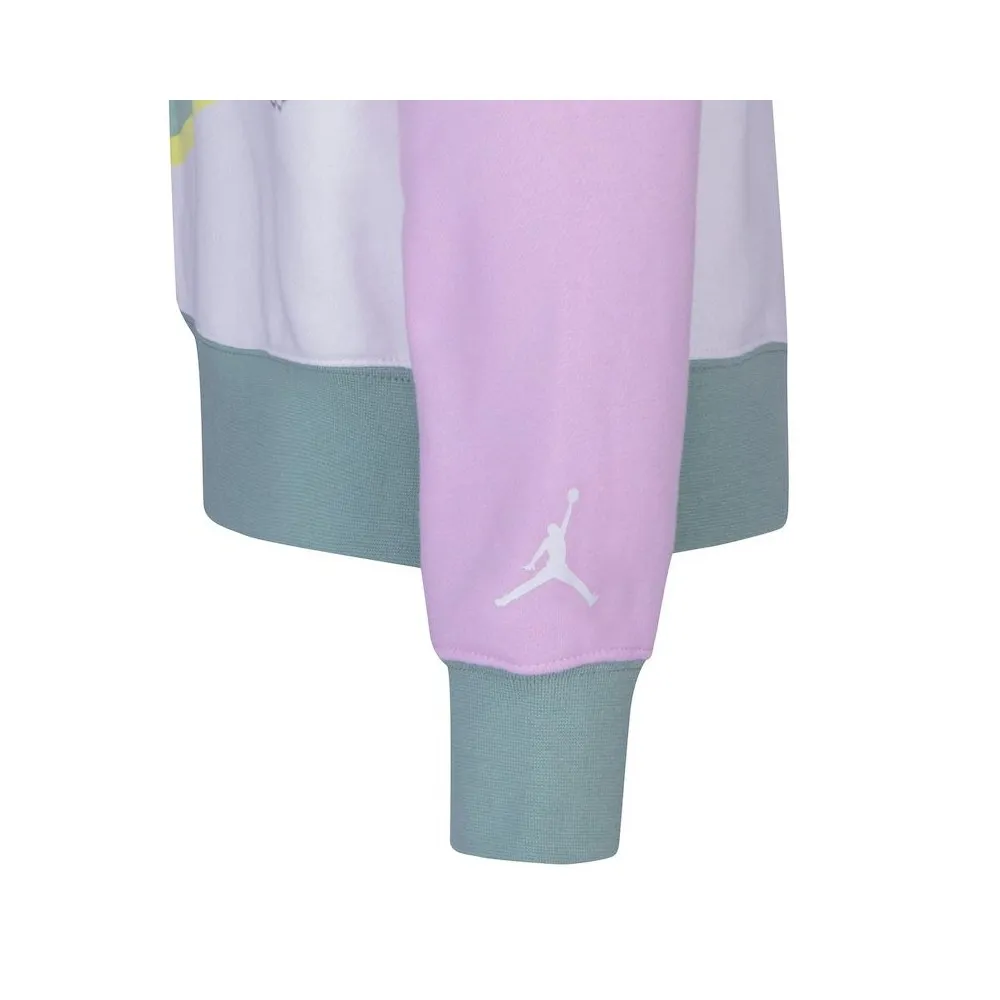 NIKE JORDAN SWOOSH WRAP PULLOVER - Bambina - FELPA FLOREALE ROSA-VERDE-BIANCO - 45B319-001