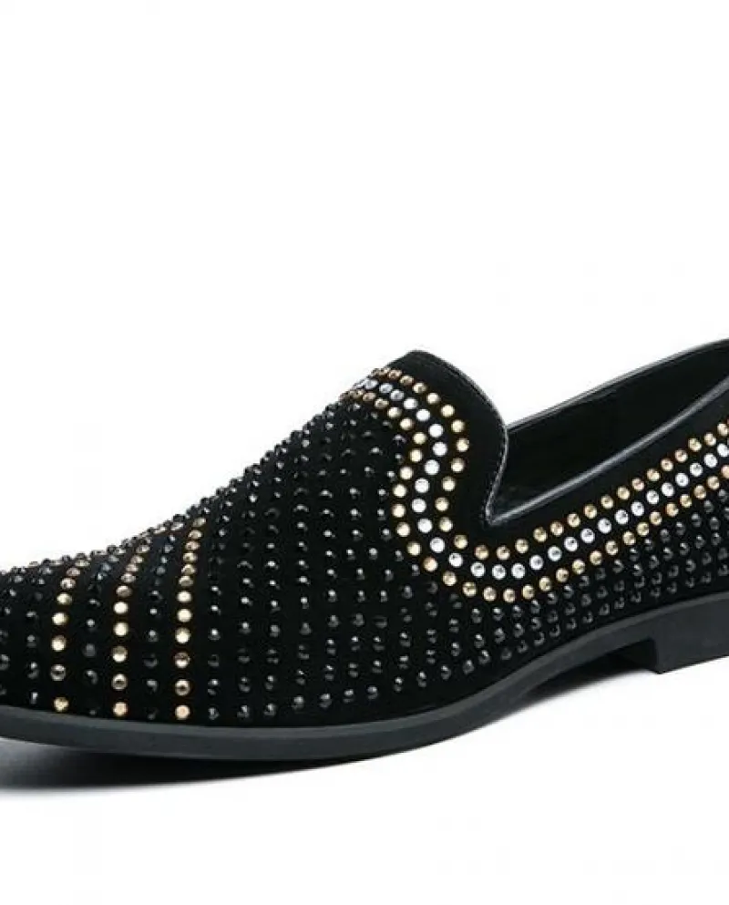 Nuovi uomini di arrivo Glitter Charm Strass Slip On Oxford Scarpe formali maschili Scarpe da ballo di fine anno Sapato Social Ma