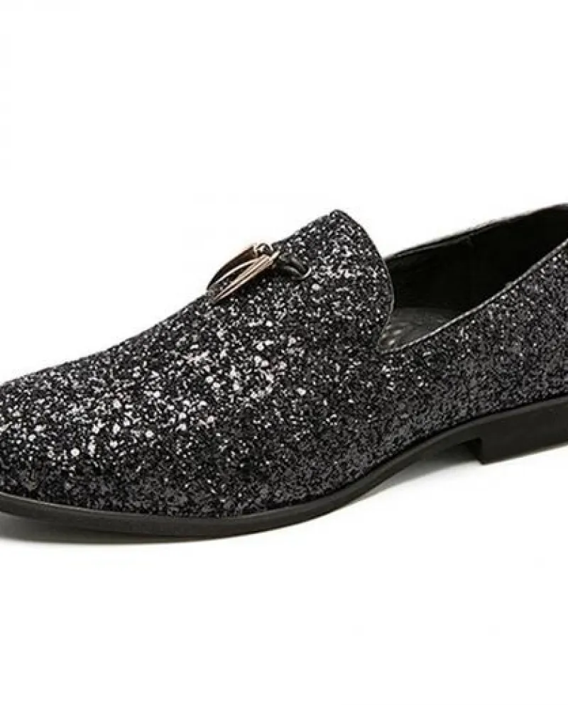 Nuovi uomini di moda glitter paillettes nappe slip on oxford scarpe formali maschili scarpe da ballo di fine anno per il ritorno