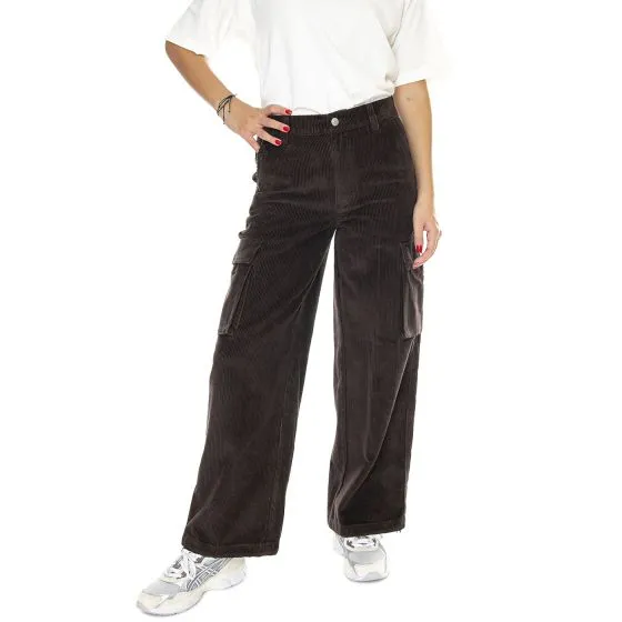 Obey Andrea Baggy Cargo Pant Java Brown - Pantaloni Donna Marroni    