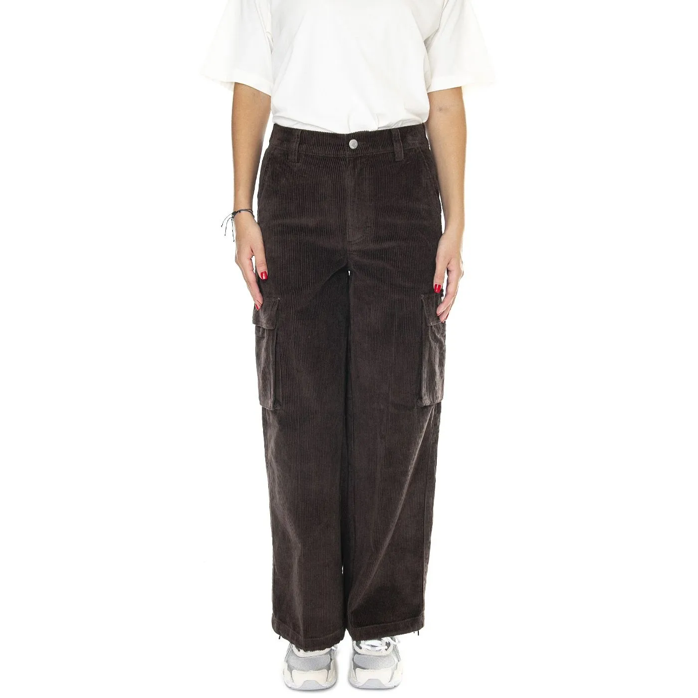Obey Andrea Baggy Cargo Pant Java Brown - Pantaloni Donna Marroni    