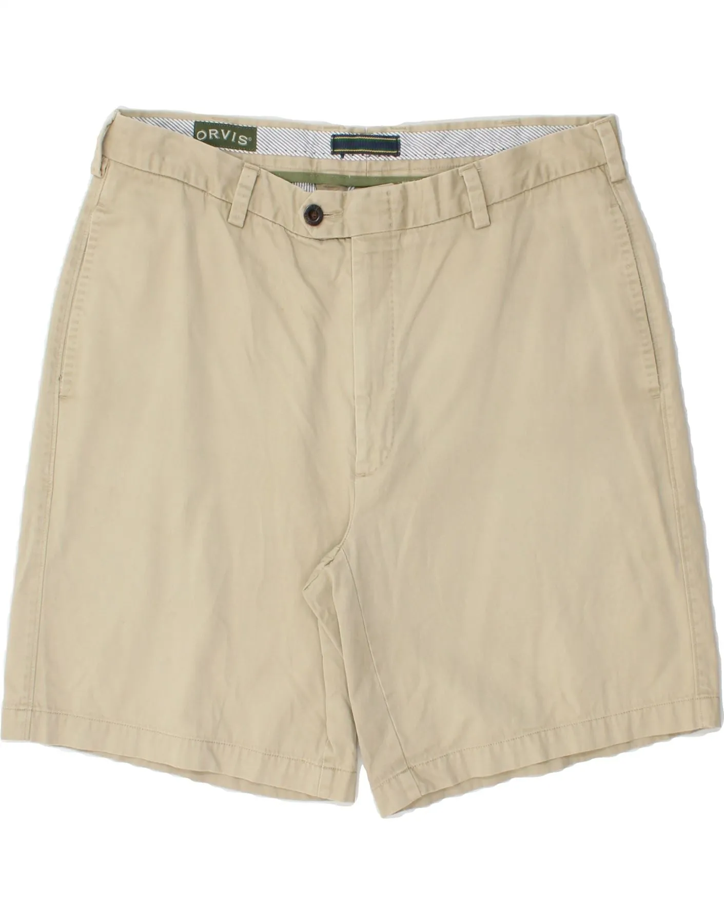 ORVIS Mens Chino Shorts W36 Large Beige Cotton