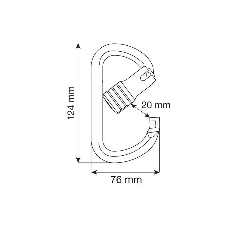 OVAL PLUS ALU 3LOCK -Moschettone ovale in lega d'alluminio