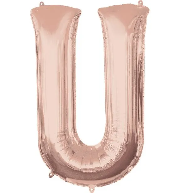 Palloncino foil lettera U oro rosa 41 cm