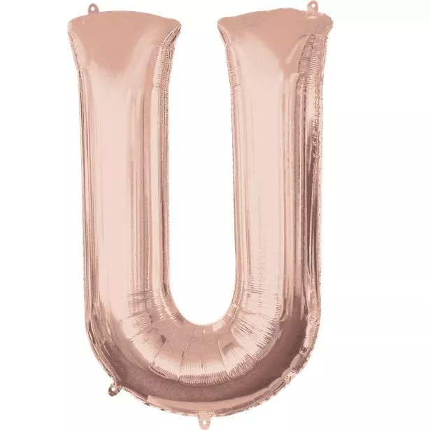 Palloncino foil lettera U oro rosa 41 cm