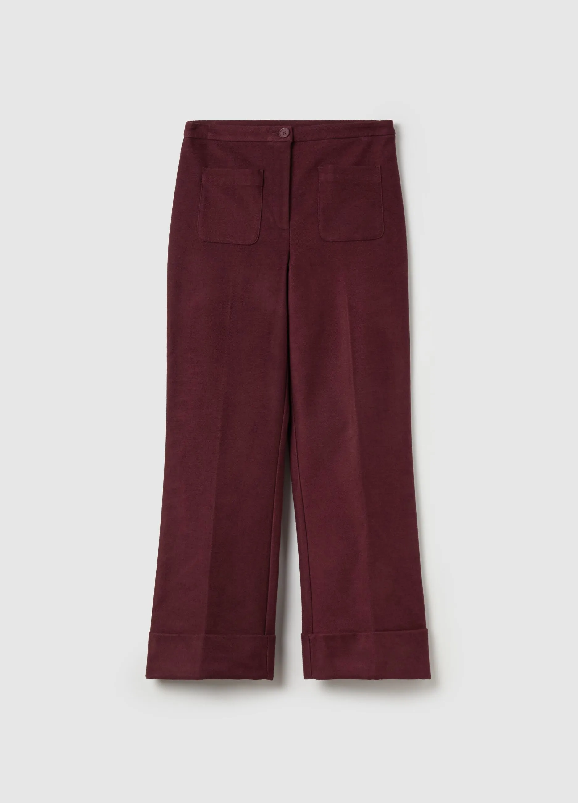 Pantalone crop in twill stretch