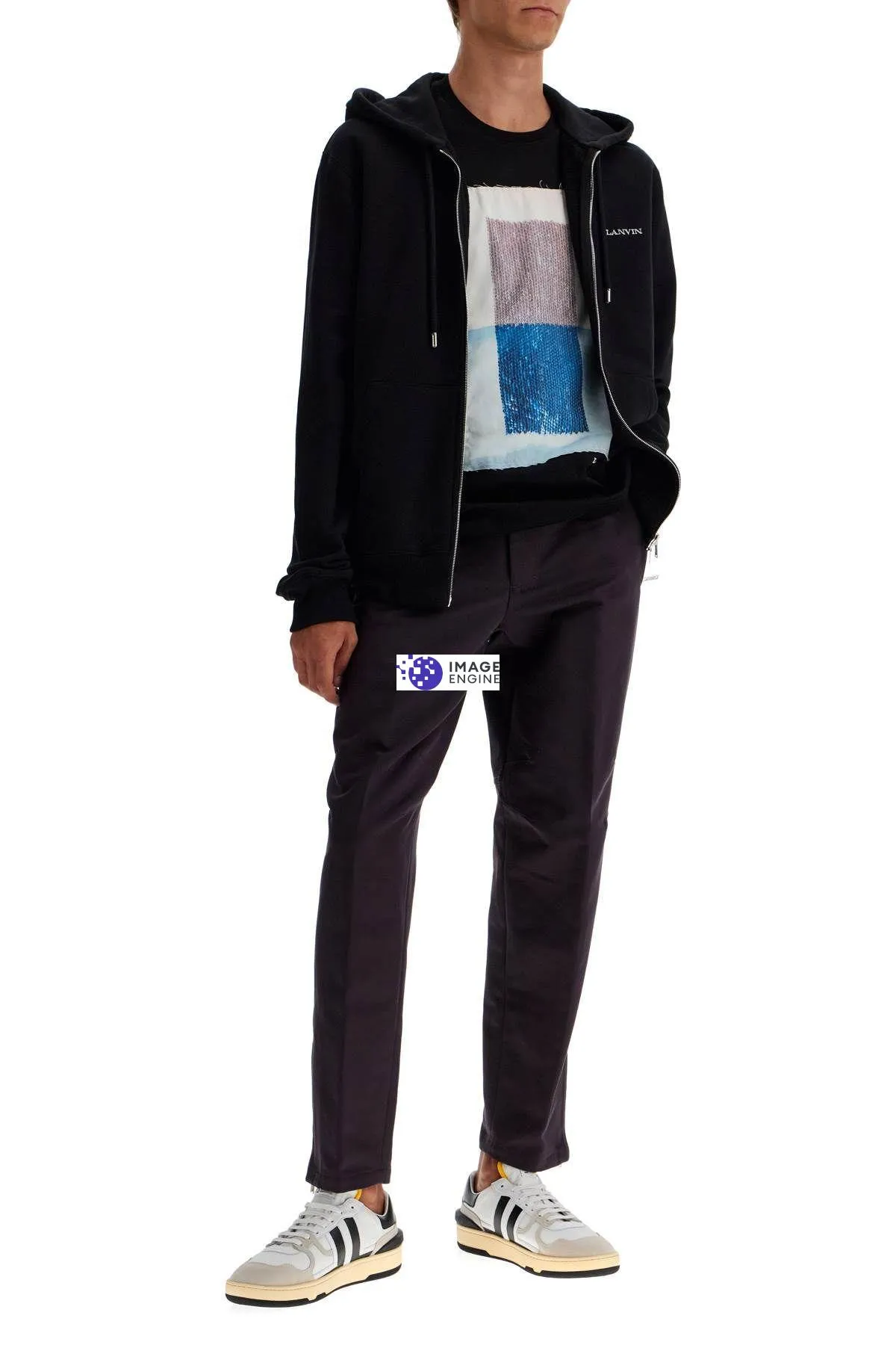 Pantaloni biker in gabardina