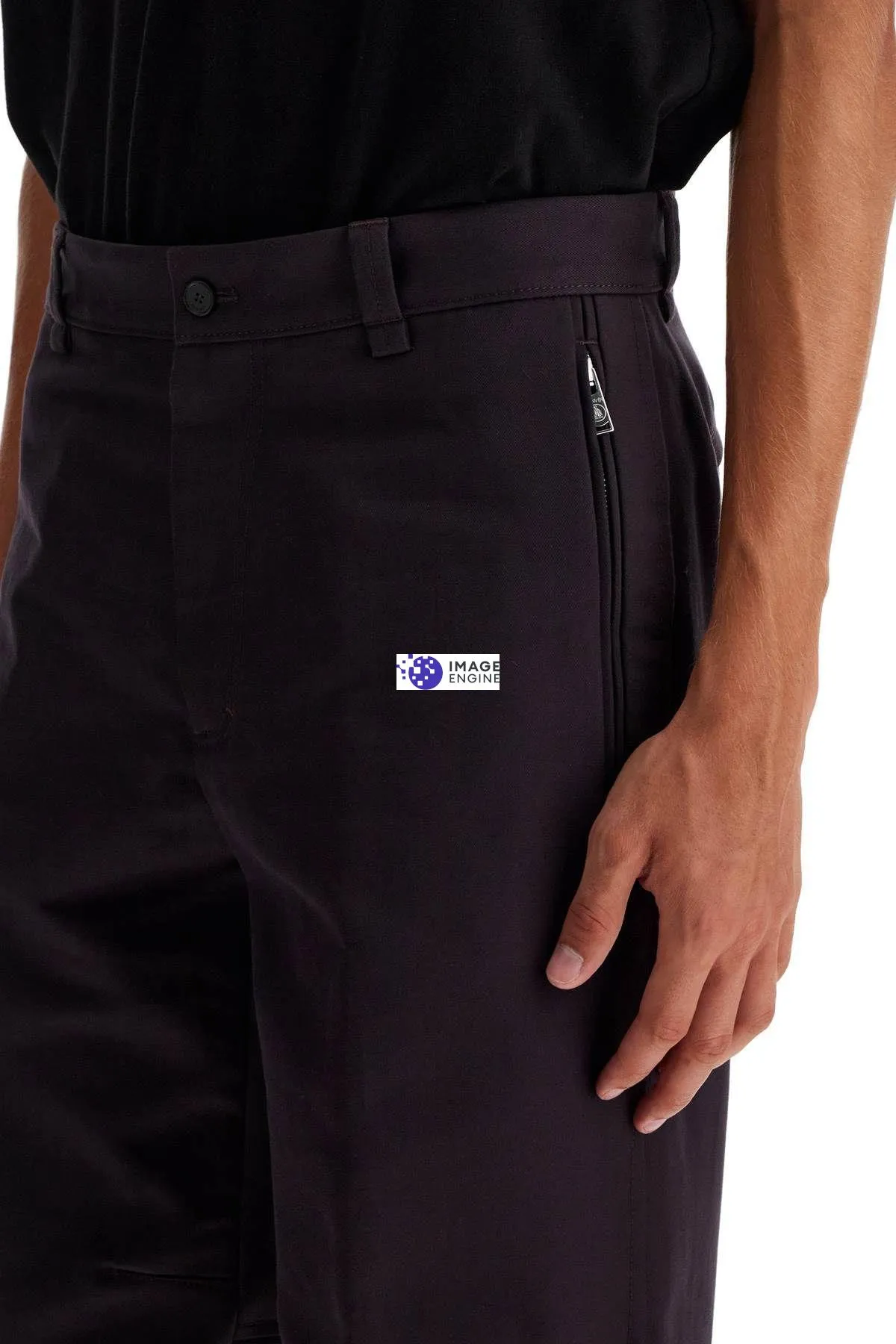 Pantaloni biker in gabardina