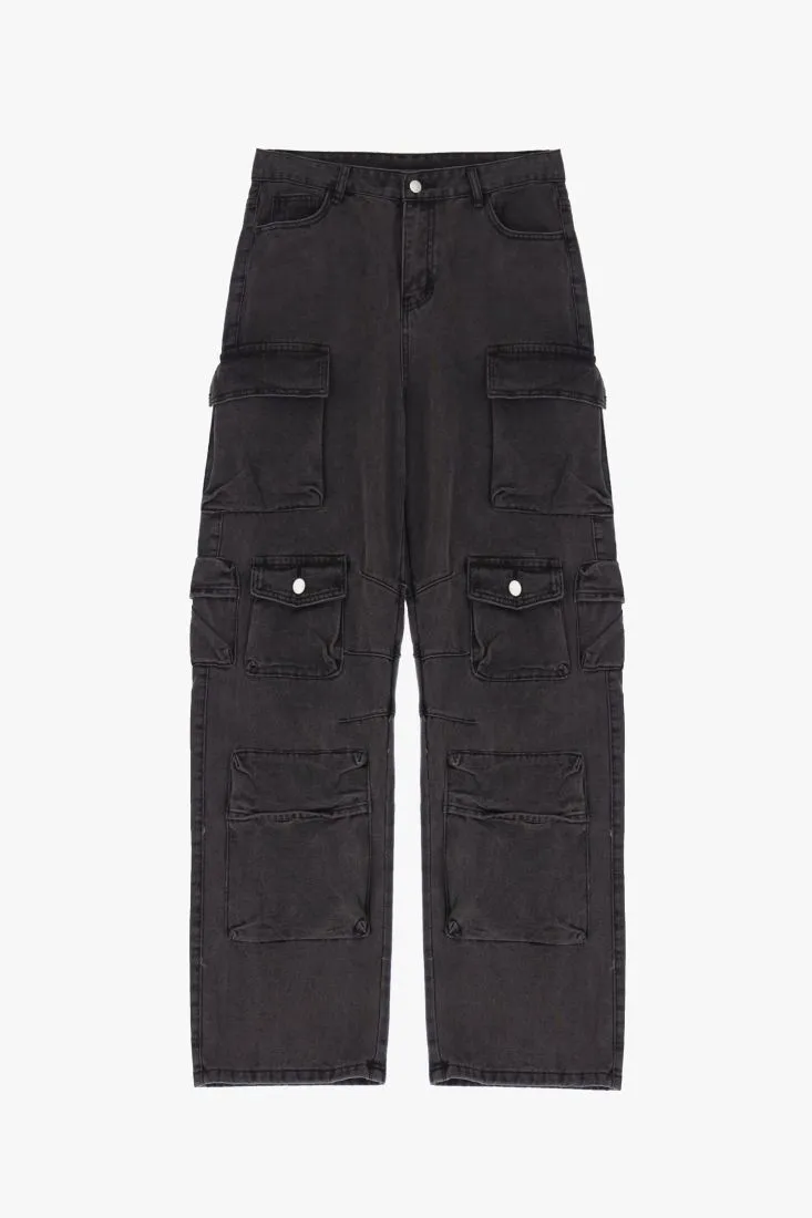 Pantaloni cargo in puro cotone con dettaglio cuciture