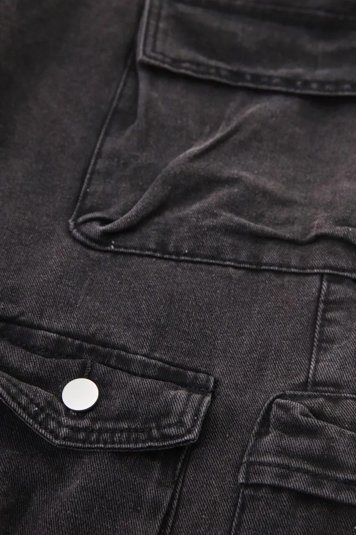 Pantaloni cargo in puro cotone con dettaglio cuciture